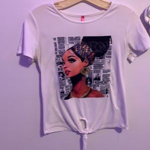 White Graphic printed-Tee